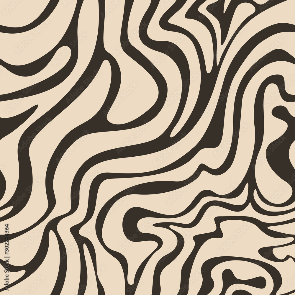 Vector pattern of beige smooth lines on a brown background. Print for fabric packaging and curtains. Vector pattern of beige smooth lines on a brown background. Print for fabric packaging and curtains.