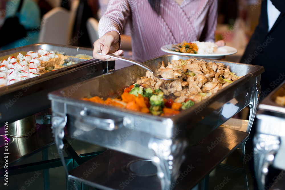 Food Buffet Catering Dining Eating Party Sharing Concept.people group