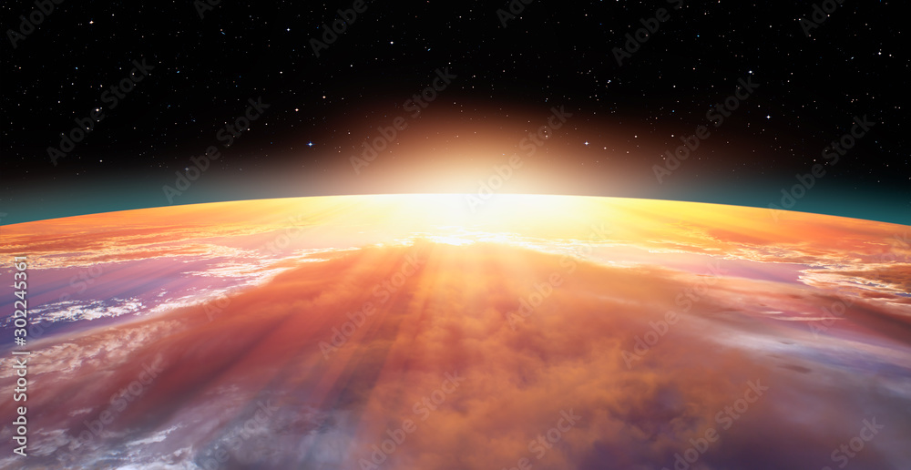 Planet Earth with a spectacular sunset Planet Earth with a spectacular sunset