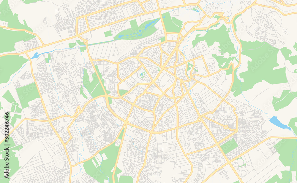 Printable street map of Fes, Morocco