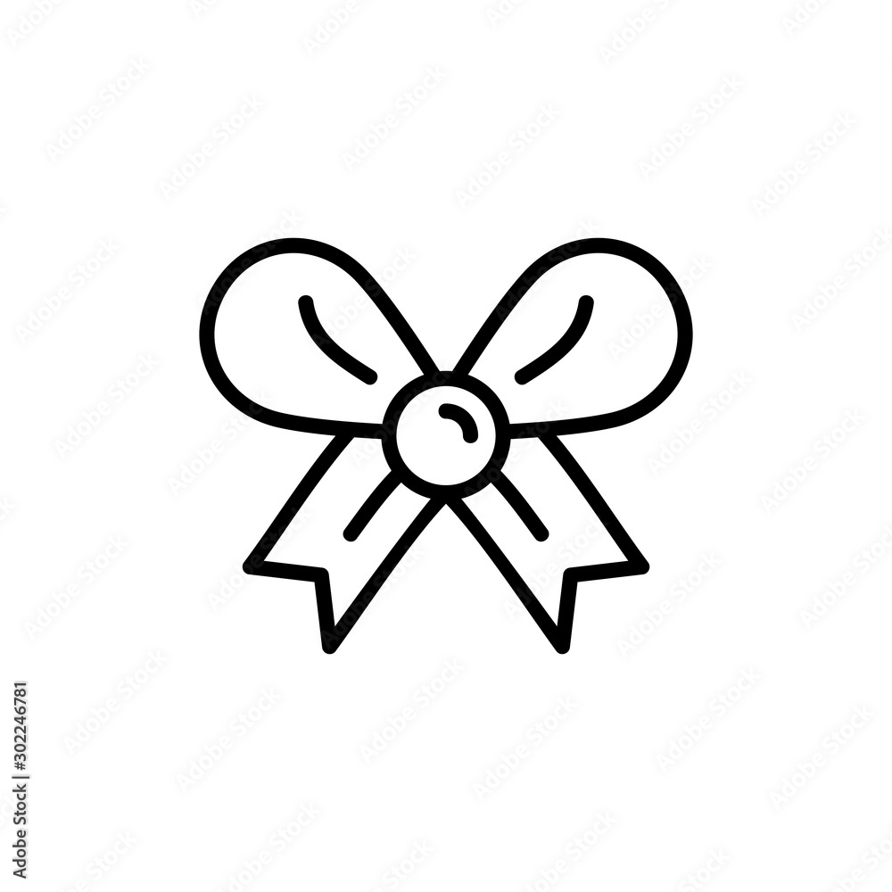 Christmas bow icon. Isolated on White background Christmas bow icon. Isolated on White background
