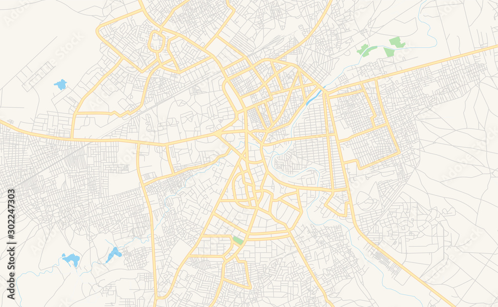 Printable street map of Maiduguri, Nigeria