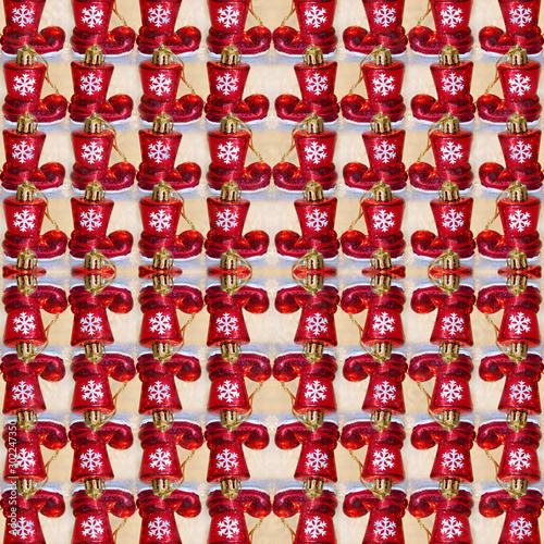 Christmas background with Santa Claus toy boots