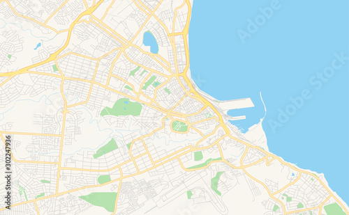 Printable street map of Port Elizabeth, South Africa