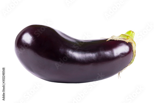 Wallpaper Mural Isolated eggplant. Fresh Eggplant vegetable with stem isolated on white background. Aubergine with clipping path. Fresh vegetables Torontodigital.ca