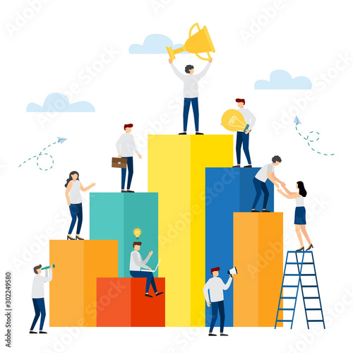 Market peak, business success. Vector
