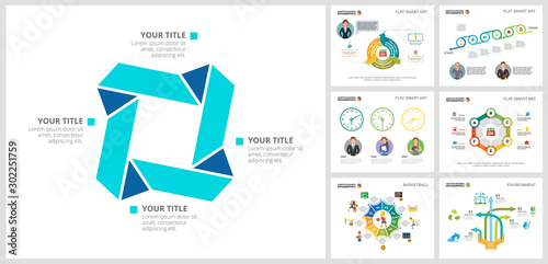 Colorful basketball and ecology concept infographic charts set