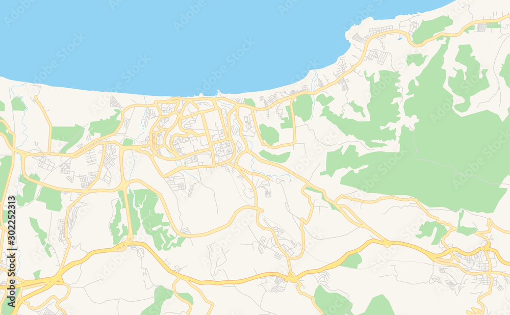 Fototapeta premium Printable street map of Boumerdas, Algeria