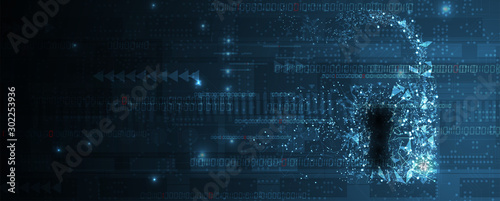 Cybersecurity and information or network protection. Future technology web services for business and internet project