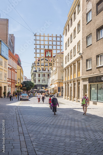 exploring in Bratislava downtown Laurinska street © Horner