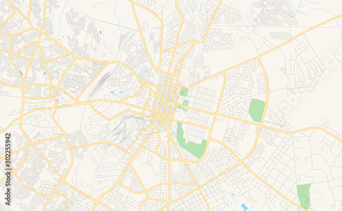 Printable street map of Bulawayo, Zimbabwe