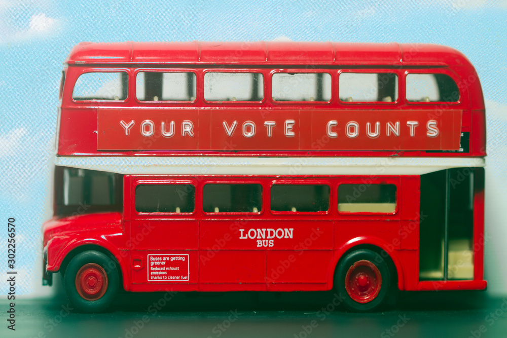 your vote counts  red bus 