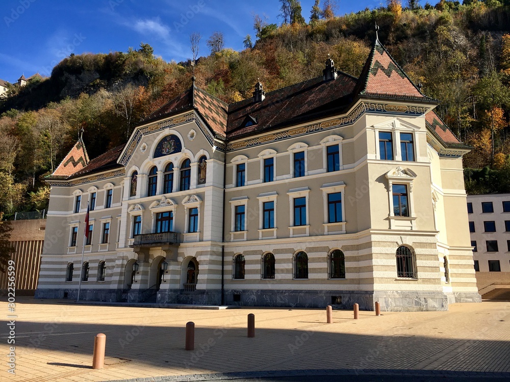 Vaduz, Liechtenstein. Government building in the city center of the capitol.