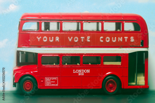 your vote counts  red bus 