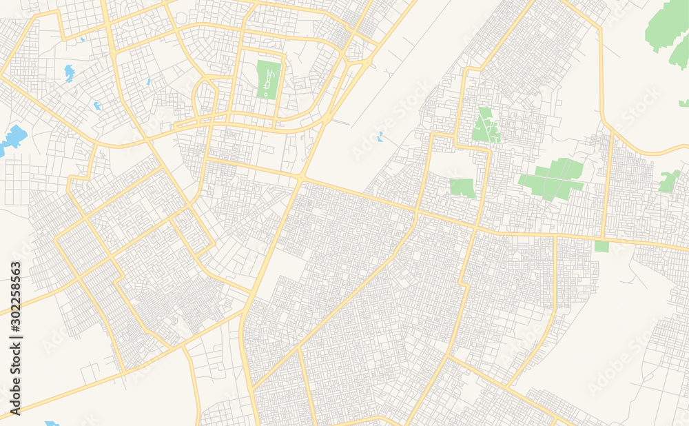 Printable street map of Nouakchott, Mauritania