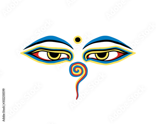 Vector buddha eyes on white background