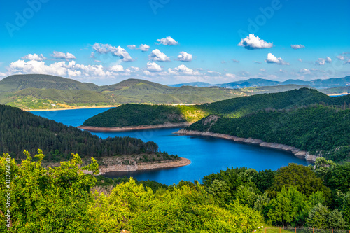 Scenic May elevated view of Kardzhali Reservoir or Kardzhali Dam in Kardzhali Municipality, Bulgaria