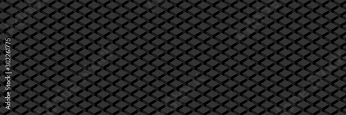Widescreen geometric background in isometric style. Wall of cubes. Seamless option.