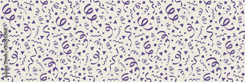 Concept of seamless pattern with party serpentines. Vector