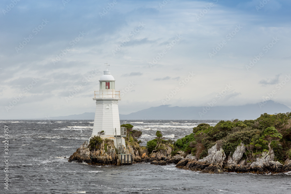 light house at the entrance of Hell's Gates Tasmania Australia