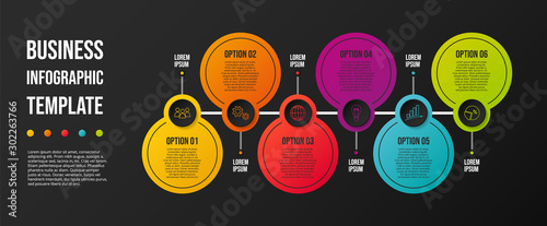 Business infograph with icons - round chart template. Vector