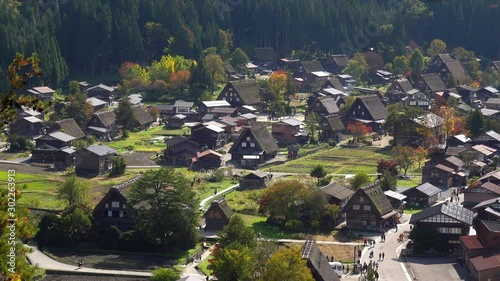 岐阜県　秋の白川郷の風景