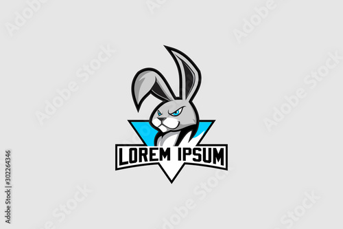 Vector rabbit head logo design template