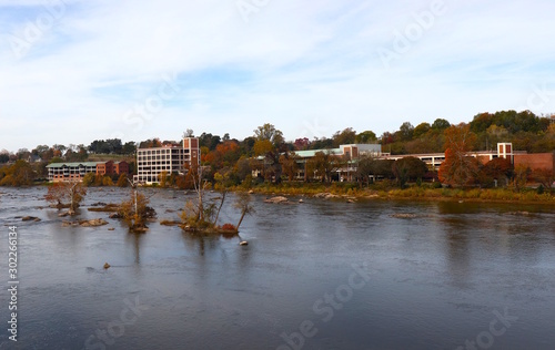 Autumn Colors in River Scene