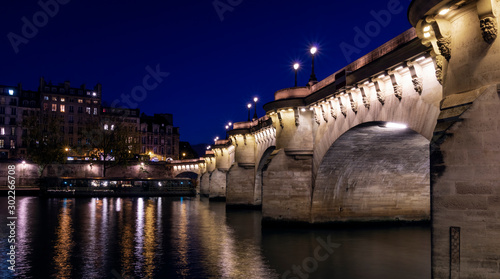 Photography Famous Pont Neuf bridge in Paris at dusk