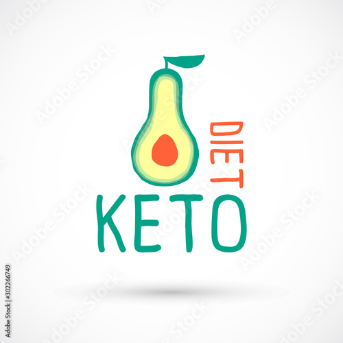 Keto diet logo ketogenic food sign vector illustration