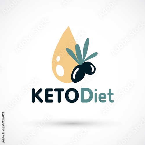 Keto diet logo ketogenic food sign vector illustration