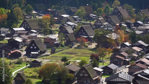 岐阜県　秋の白川郷の風景