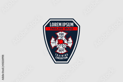 Firefighter badge Logo vector template
