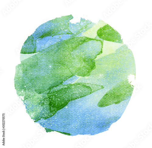 Fototapeta Naklejka Na Ścianę i Meble -  Watercolor circle on white as background
