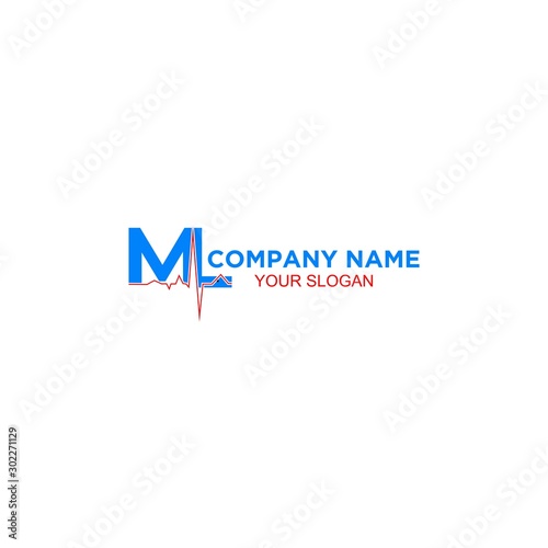  ML Medical Pharmacy Logo Design Vector