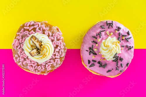 two donuts with sweet topping