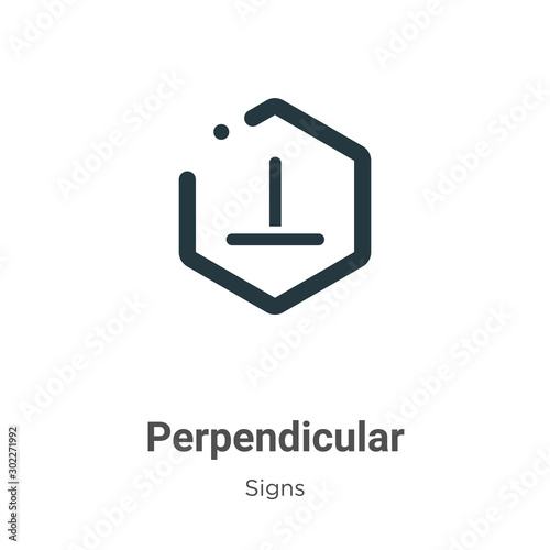 Perpendicular symbol vector icon on white background. Flat vector perpendicular symbol icon symbol sign from modern signs collection for mobile concept and web apps design.