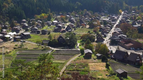 岐阜県　秋の白川郷の風景