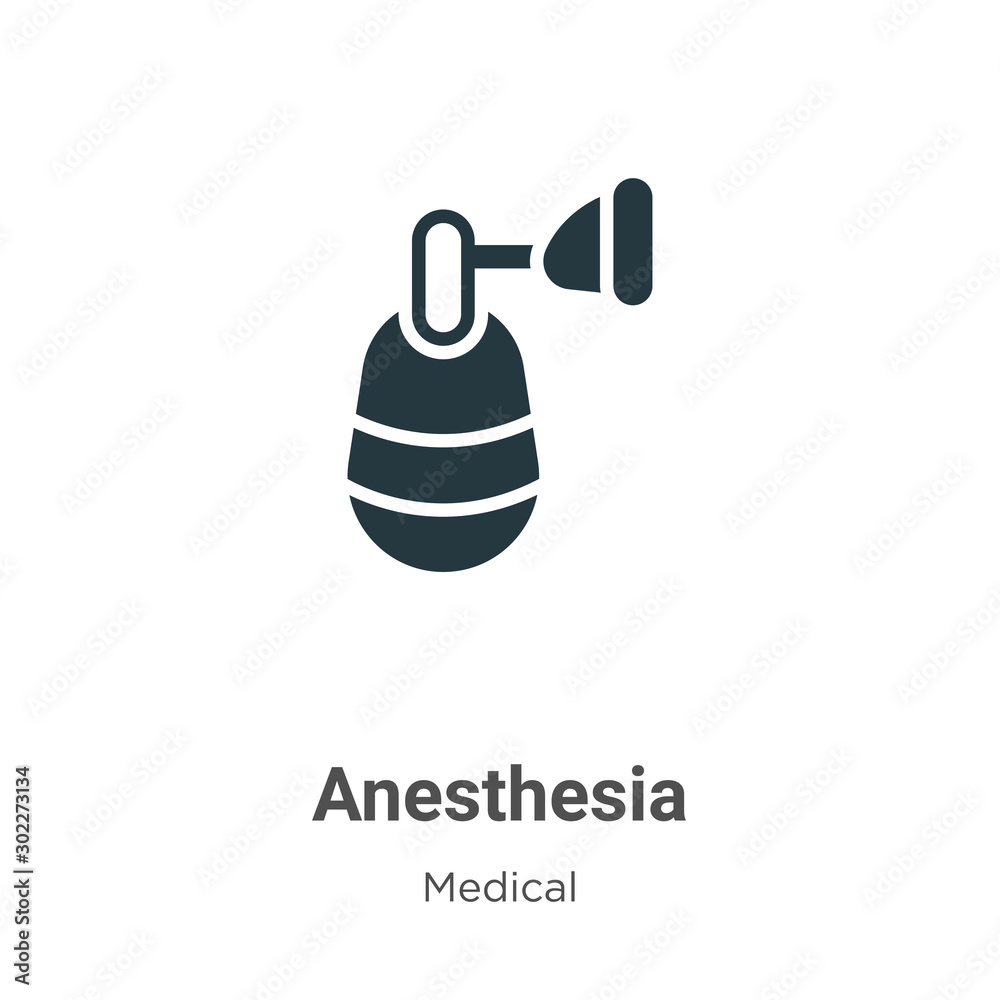Anesthesia vector icon on white background. Flat vector anesthesia icon ...