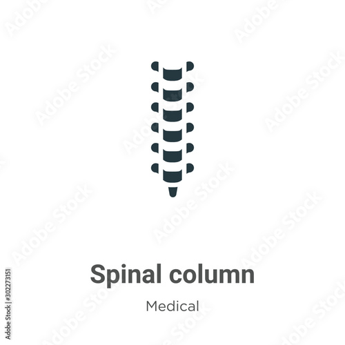 Spinal column vector icon on white background. Flat vector spinal column icon symbol sign from modern medical collection for mobile concept and web apps design.