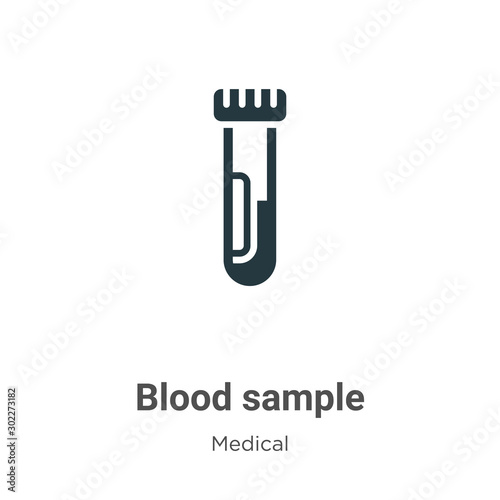 Blood sample vector icon on white background. Flat vector blood sample icon symbol sign from modern medical collection for mobile concept and web apps design.
