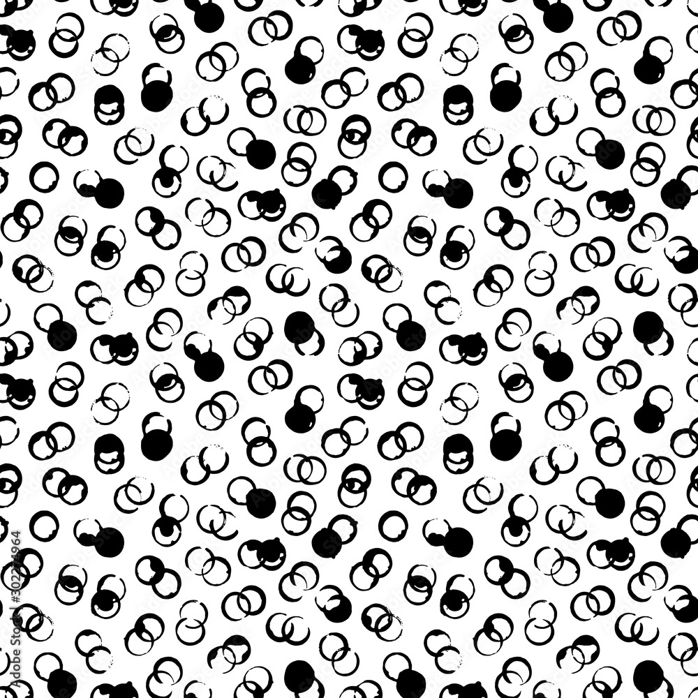 Seamless pattern with hand drawn brush circles. Seamless pattern with hand drawn brush circles.