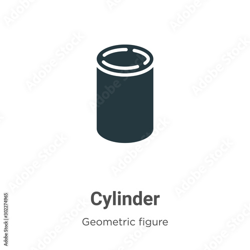 Cylinder vector icon on white background. Flat vector cylinder icon symbol sign from modern geometric figure collection for mobile concept and web apps design.