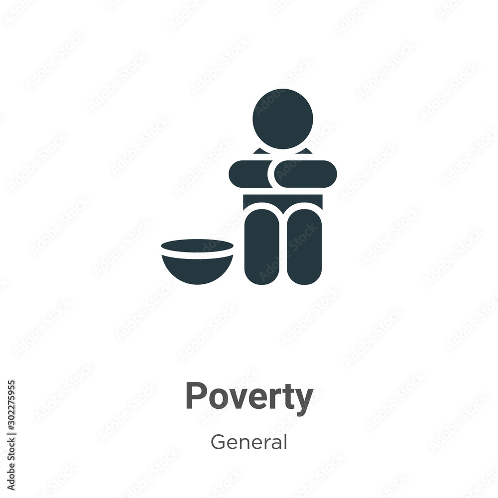 Poverty vector icon on white background. Flat vector poverty icon symbol  sign from modern general collection for mobile concept and web apps design.  Stock Vector | Adobe Stock