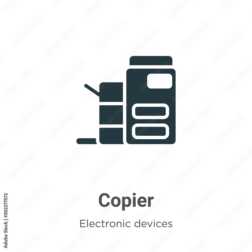 Vetor de Copier vector icon on white background. Flat vector copier