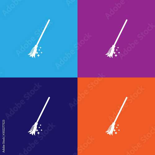 broom witch icon.Element of popular magic icon. Premium quality graphic design. Signs, symbols collection icon for websites, web design