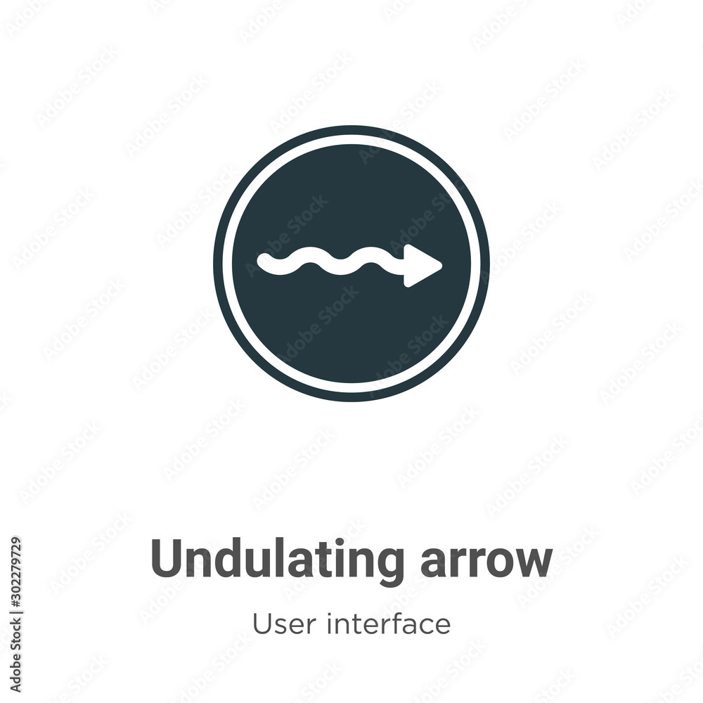 Obraz premium Undulating arrow vector icon on white background. Flat vector undulating arrow icon symbol sign from modern user interface collection for mobile concept and web apps design.