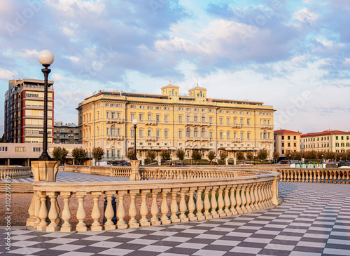 Terrazza Mascagni at sunset, Livorno, Tuscany, Italy