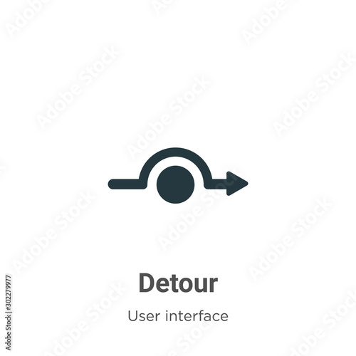 Detour vector icon on white background. Flat vector detour icon symbol sign from modern user interface collection for mobile concept and web apps design. photo