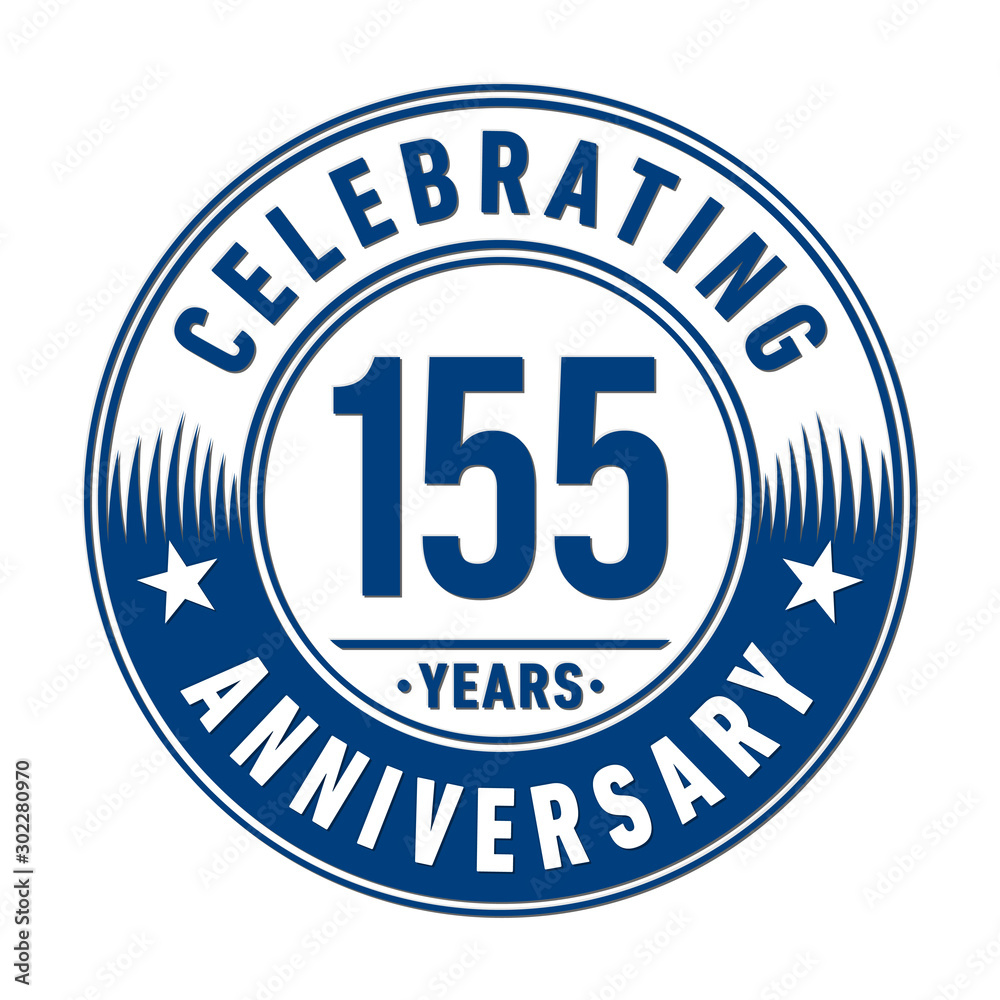 155 years anniversary celebration logo template. Vector and illustration.